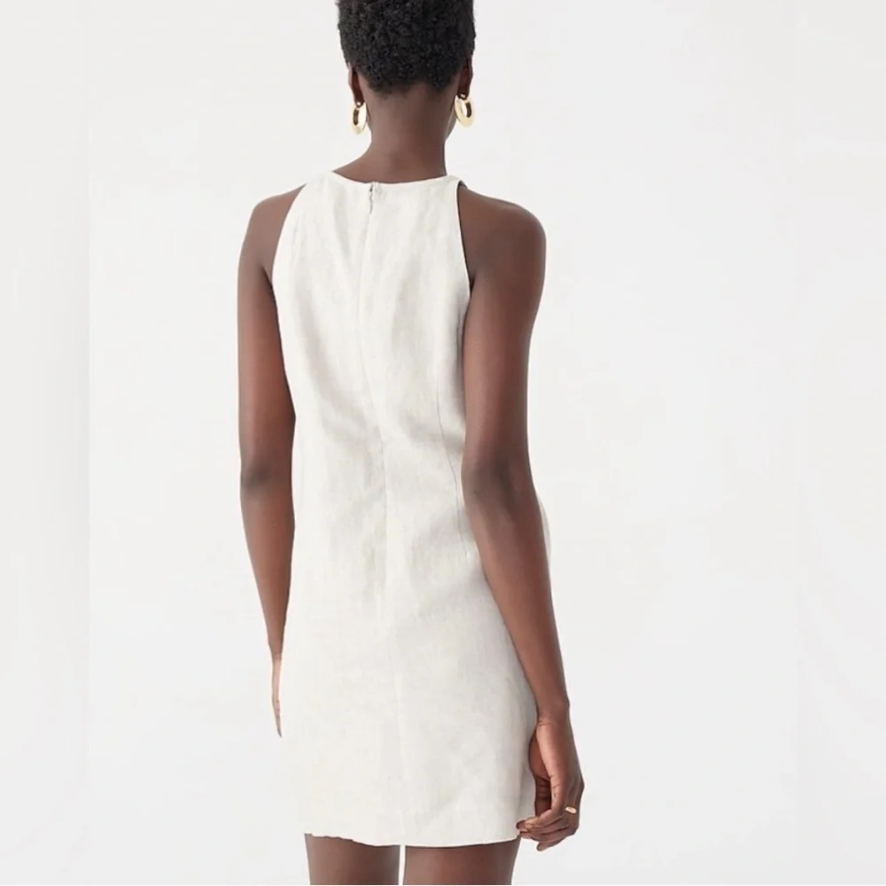 NWT! J.Crew Maxine Black A-line Linen High Neck Shift Dress Size 2X